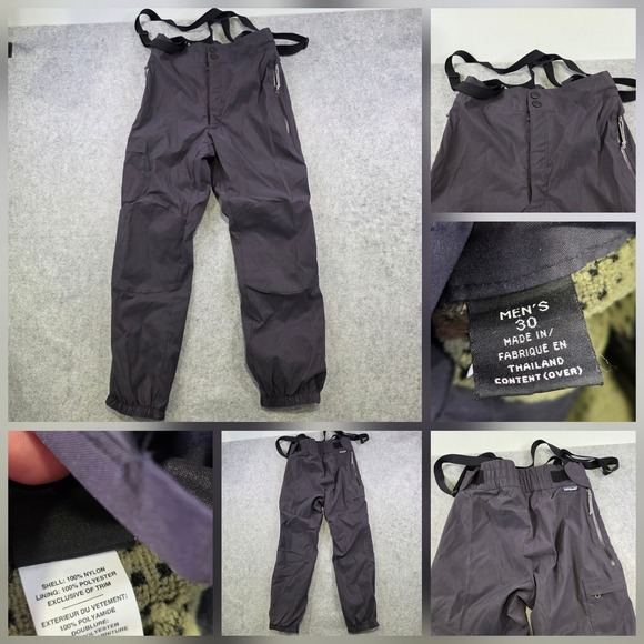 VTG Y2K Patagonia Stretch Woven Salopette Pants Men 30 Ski Snow Suspenders 83697